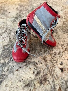 Dolce & Gabbana Red and Gray Kids High-Top Boots